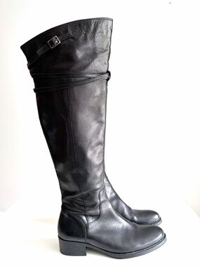 Vintage Bravo Browns Black Leather Equestrian Dark Academia Riding Boots Size 35